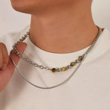 Collier Œil de Tigre Homme Streetwear Chic - Biloria