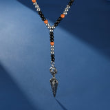 Collier Œil de Tigre Pendentif Dague Tibétaine - Biloria