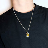 Collier Œil de Tigre – Pierre Protectrice en Acier Titane - Biloria
