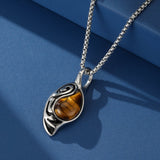 Collier Œil de Tigre – Pierre Protectrice en Acier Titane - Biloria