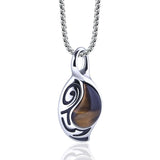 Collier Œil de Tigre – Pierre Protectrice en Acier Titane - Biloria