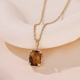 Collier Œil de Tigre Quartz Rose Charme Solaire Argent Plaqué Or - Biloria