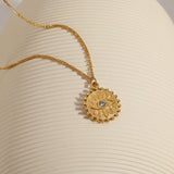 Collier Œil Protecteur Soleil - Bijou Doré - Biloria