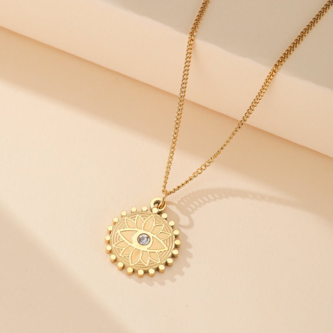 Collier Œil Protecteur Soleil - Bijou Doré - Biloria