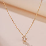 Collier Opale Blanche Brume Étoilée Argent Plaqué Or - Biloria