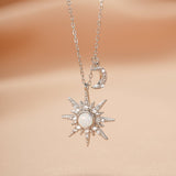 Collier Opale Cœur Solaire Lune Argent 925 - Biloria