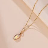 Collier Opale Flamme Mystique Argent Plaqué Or - Biloria
