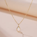 Collier Opale Naturelle Sagesse Argent Plaqué Or - Biloria