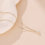 Collier Opale Naturelle Sagesse Argent Plaqué Or - Biloria