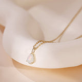 Collier Opale Naturelle Sagesse Argent Plaqué Or - Biloria
