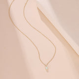 Collier Opale Naturelle Sagesse Argent Plaqué Or - Biloria