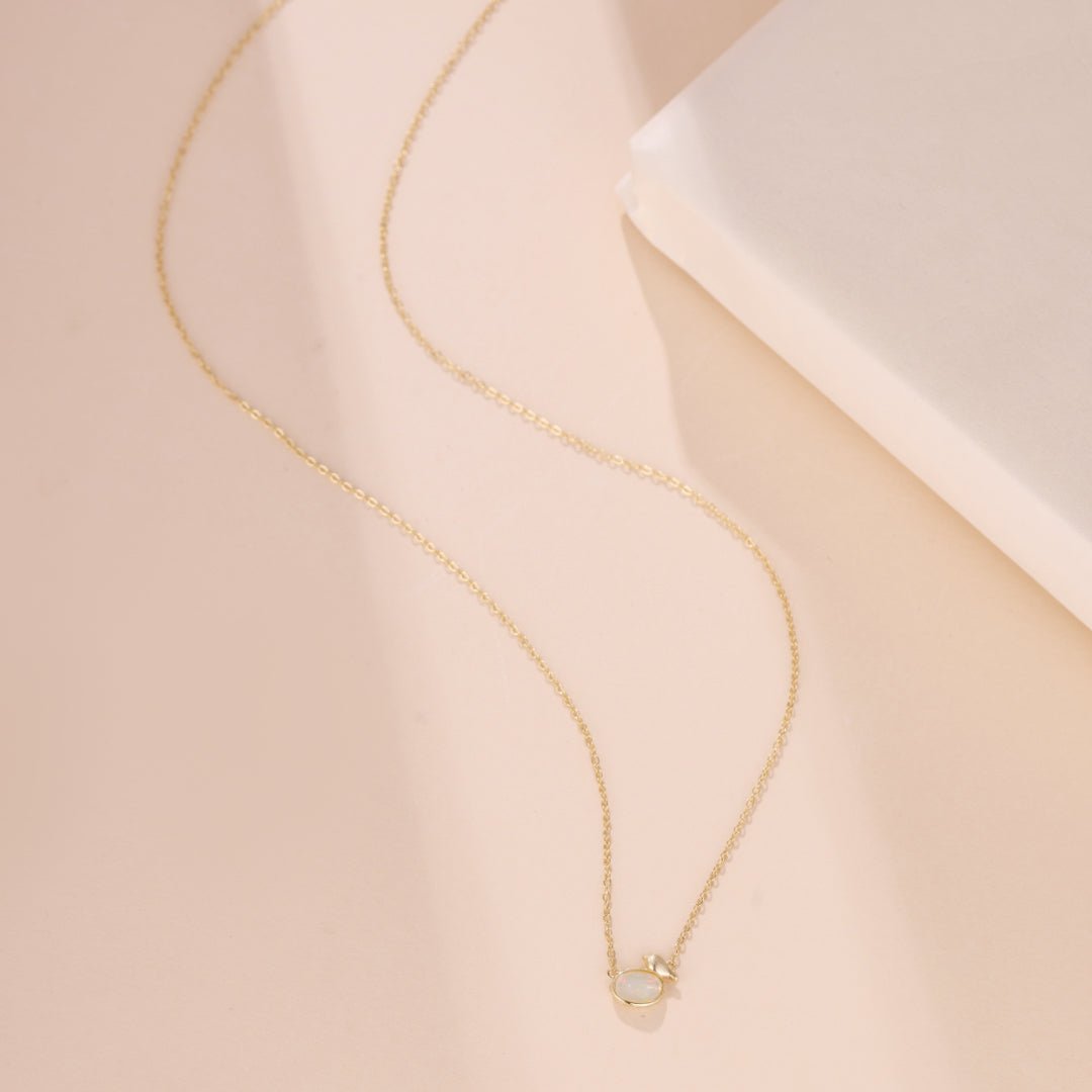 Collier Opale Oiseau Argent Plaqué Or – Bijou Harmonie - Biloria
