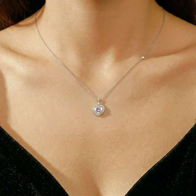 Collier pendentif améthyste argent plaqué or 18K - Biloria
