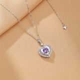 Collier pendentif améthyste argent plaqué or 18K - Biloria