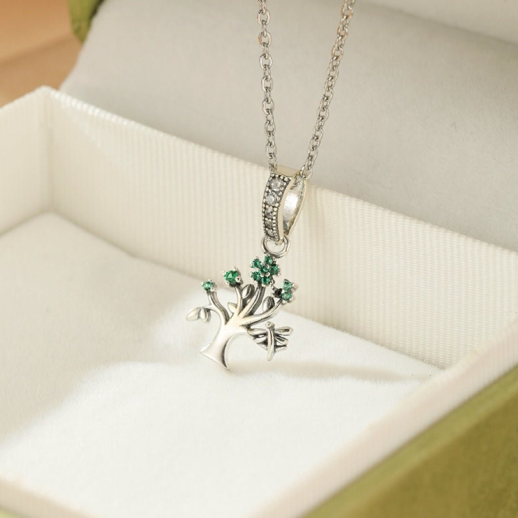 Collier Pendentif Arbre de Vie en Argent avec Zircon - Biloria