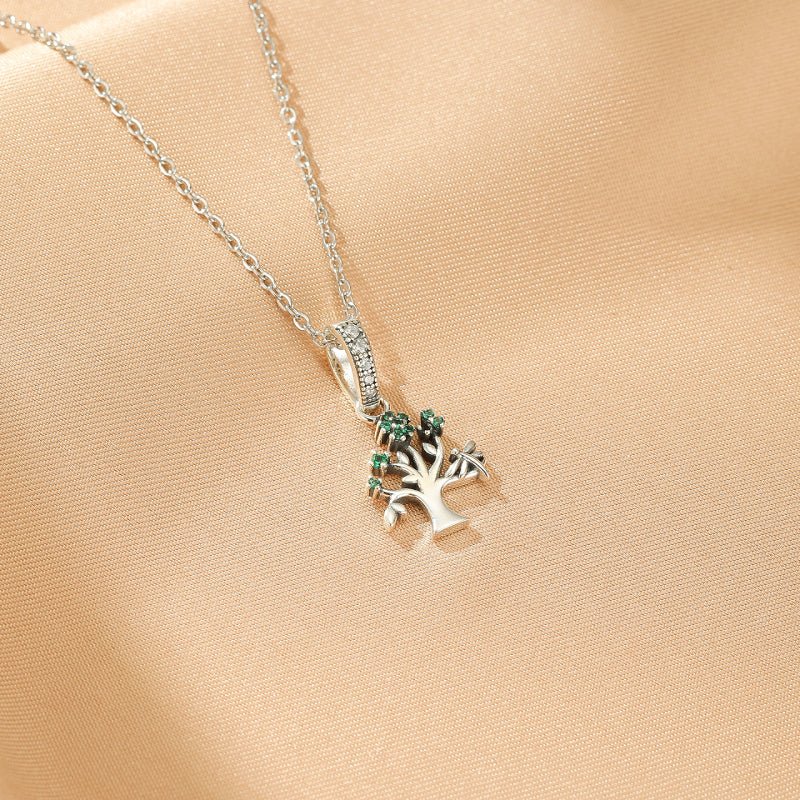 Collier Pendentif Arbre de Vie en Argent avec Zircon - Biloria