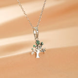 Collier Pendentif Arbre de Vie en Argent avec Zircon - Biloria