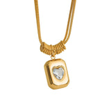 Collier Pendentif Cœur Scintillant en Zircon - Biloria