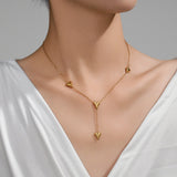 Collier Pendentif Cœurs Doré Acier Inoxydable 316L - Biloria