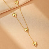 Collier Pendentif Cœurs Doré Acier Inoxydable 316L - Biloria
