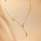 Collier Pendentif Cœurs Doré Acier Inoxydable 316L - Biloria