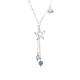 Collier Pendentif Étoile de Mer – Aigue-marine et Perle, Argent 925 - Biloria