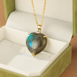 Collier Pendentif Labradorite Cœur - Protection et Intuition - Biloria