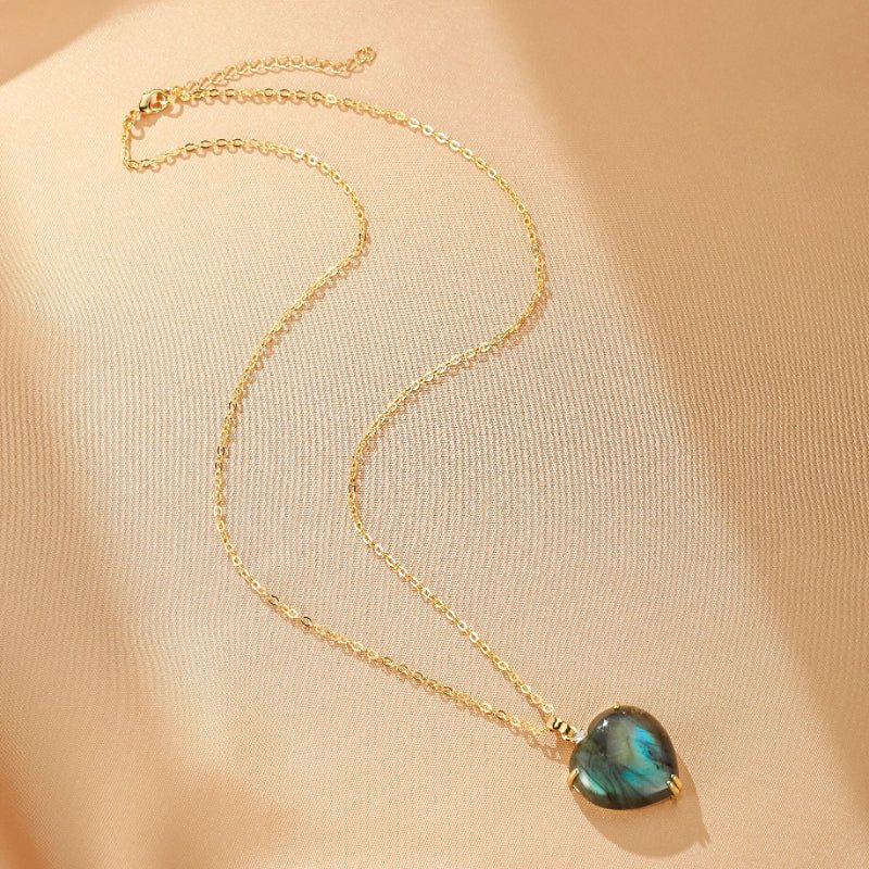 Collier Pendentif Labradorite Cœur - Protection et Intuition - Biloria