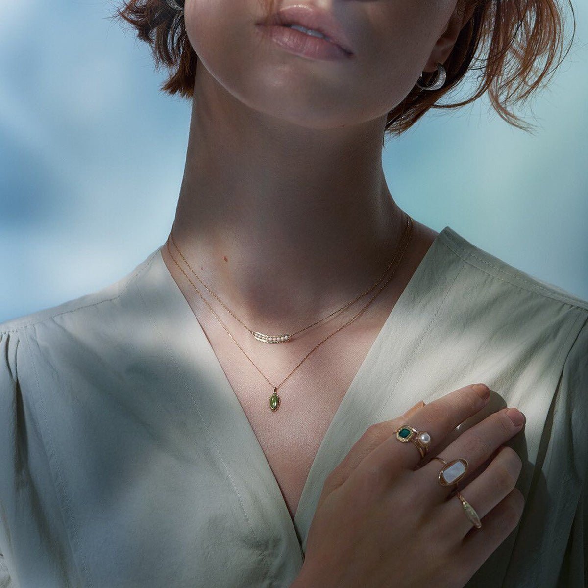 Collier Péridot 16mm Argent 925 – Clarté et Sérénité - Biloria