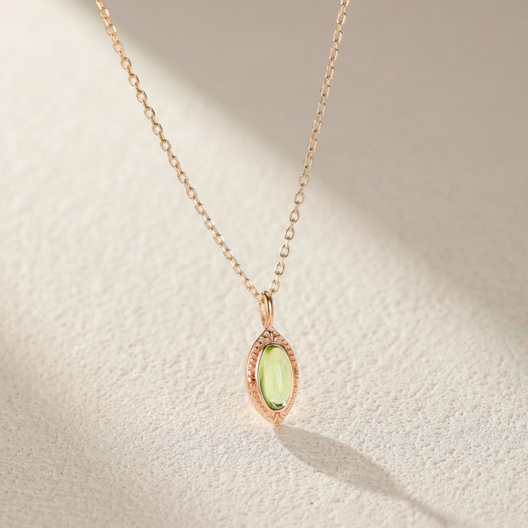 Collier Péridot 16mm Argent 925 – Clarté et Sérénité - Biloria