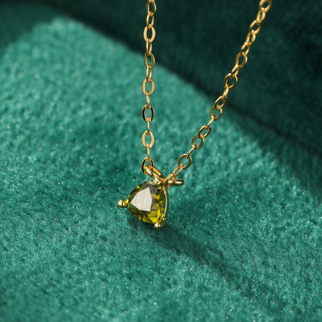 Collier Péridot Argent Plaqué Or - Idée Cadeau Lumineuse - Biloria
