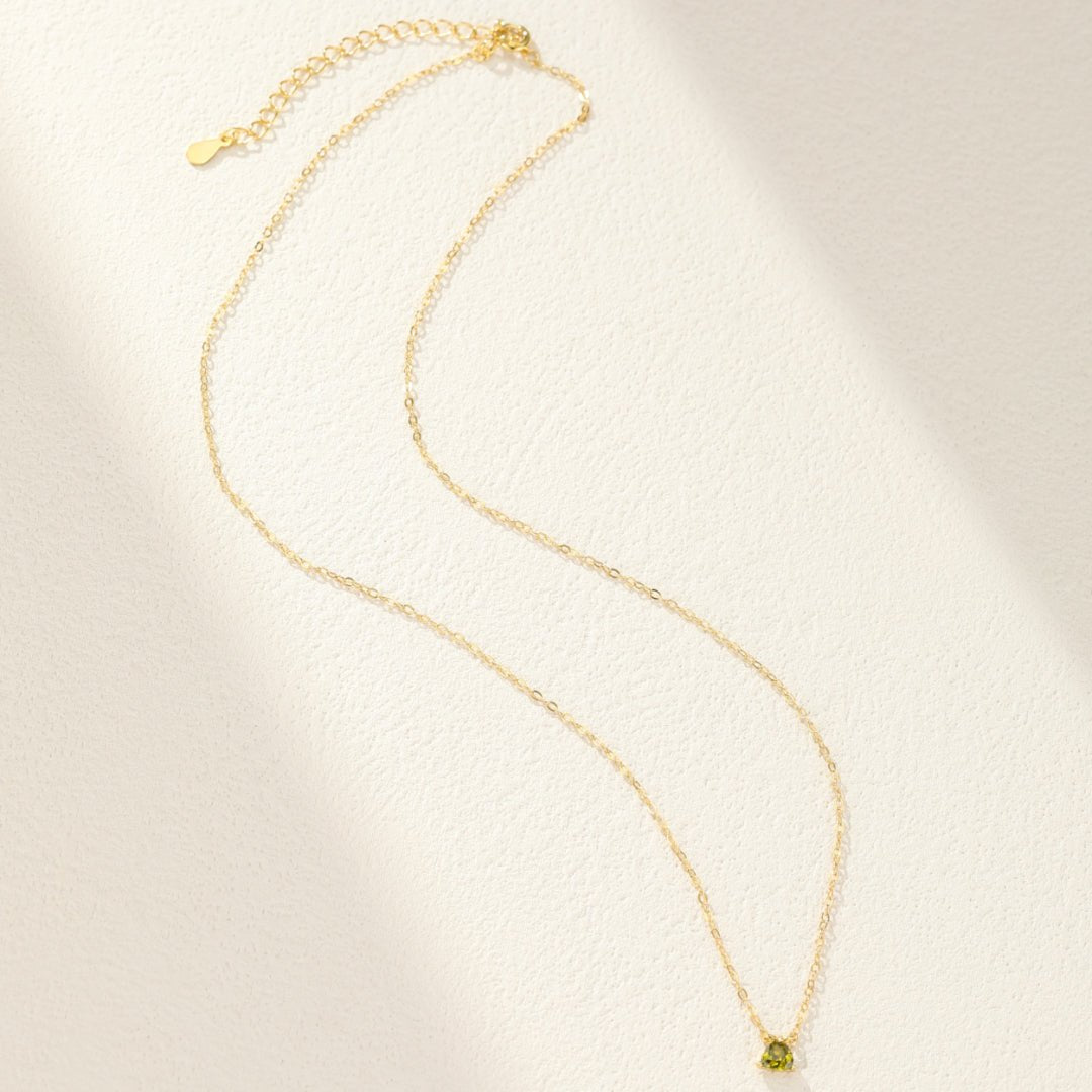 Collier Péridot Argent Plaqué Or - Idée Cadeau Lumineuse - Biloria