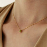 Collier Péridot Argent Plaqué Or - Idée Cadeau Lumineuse - Biloria