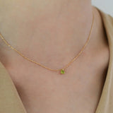 Collier Péridot Argent Plaqué Or - Idée Cadeau Lumineuse - Biloria