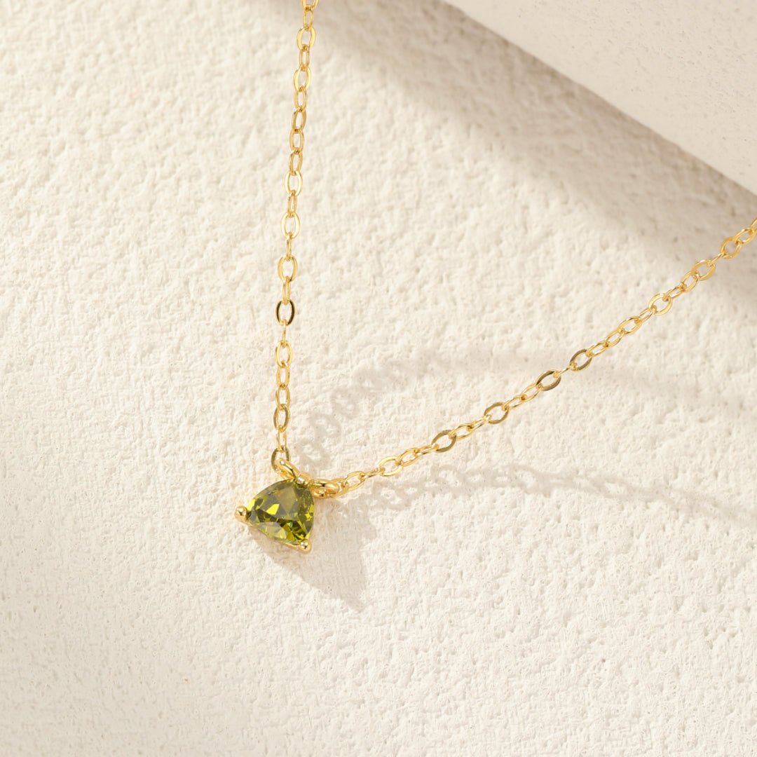 Collier Péridot Argent Plaqué Or - Idée Cadeau Lumineuse - Biloria