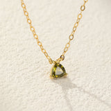 Collier Péridot Argent Plaqué Or - Idée Cadeau Lumineuse - Biloria