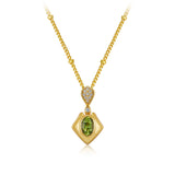 Collier Péridot en Argent Plaqué Or – Éclat Ciselé - Biloria