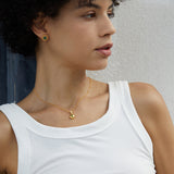 Collier Péridot en Argent Plaqué Or – Éclat Ciselé - Biloria