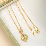 Collier Péridot en Argent Plaqué Or – Éclat Ciselé - Biloria