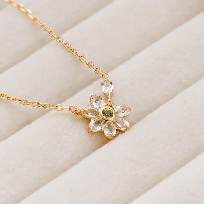 Collier Péridot et Topaze – Vœux Éternel, Argent Plaqué Or - Biloria