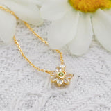 Collier Péridot et Topaze – Vœux Éternel, Argent Plaqué Or - Biloria