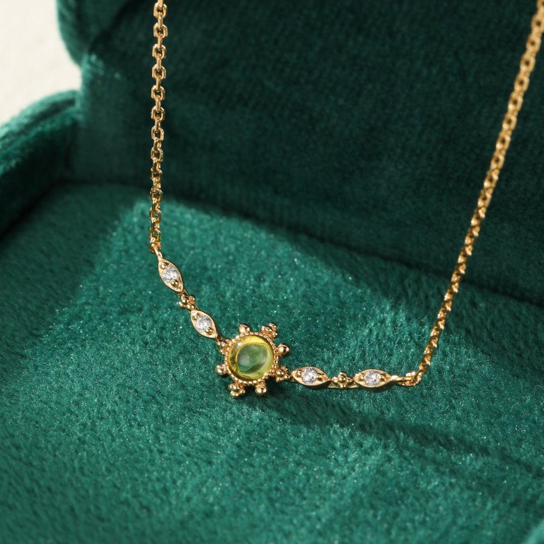 Collier Péridot Pierre de Joie Argent Plaqué Or - Biloria