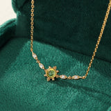 Collier Péridot Pierre de Joie Argent Plaqué Or - Biloria