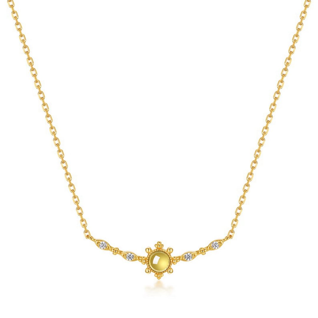 Collier Péridot Pierre de Joie Argent Plaqué Or - Biloria