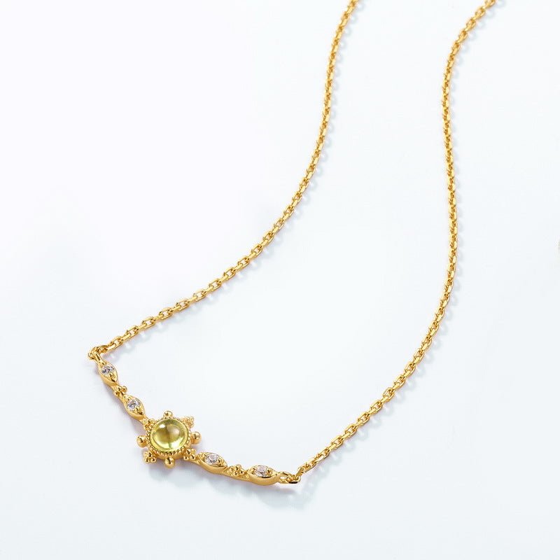 Collier Péridot Pierre de Joie Argent Plaqué Or - Biloria
