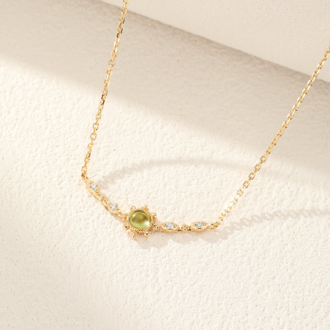 Collier Péridot Pierre de Joie Argent Plaqué Or - Biloria