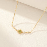Collier Péridot Pierre de Joie Argent Plaqué Or - Biloria