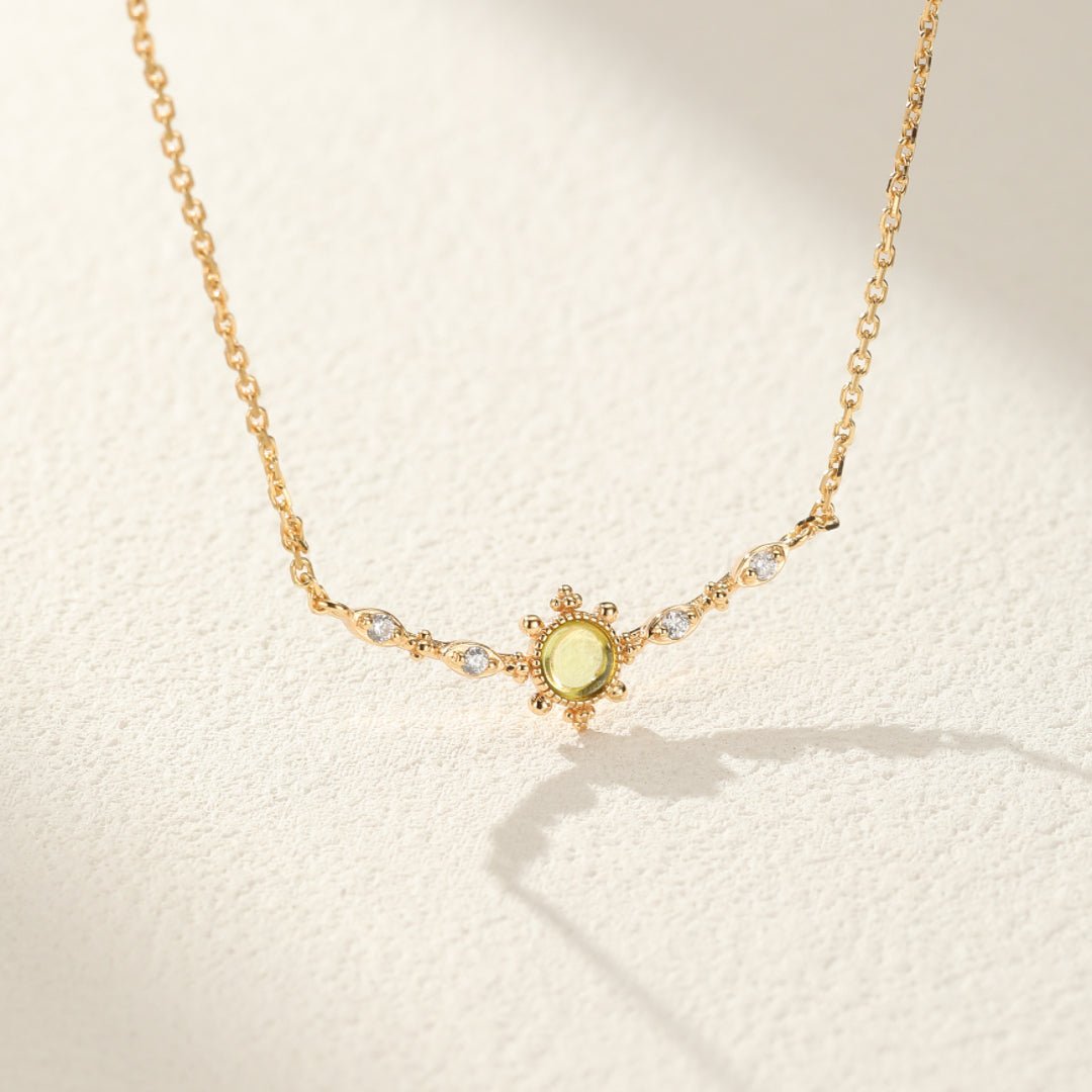 Collier Péridot Pierre de Joie Argent Plaqué Or - Biloria