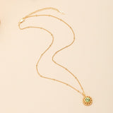 Collier Péridot Rond Argent Plaqué Or – Protection et Sérénité - Biloria