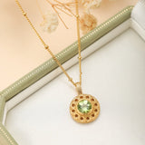 Collier Péridot Rond Argent Plaqué Or – Protection et Sérénité - Biloria